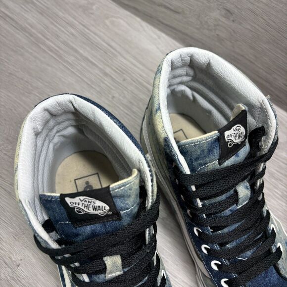 Vans Sk8 Hi Denim Shoes Sneakers Blue White Size Men 8.5 Women 10 High Top Skate - Picture 11 of 12